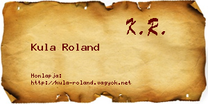 Kula Roland névjegykártya